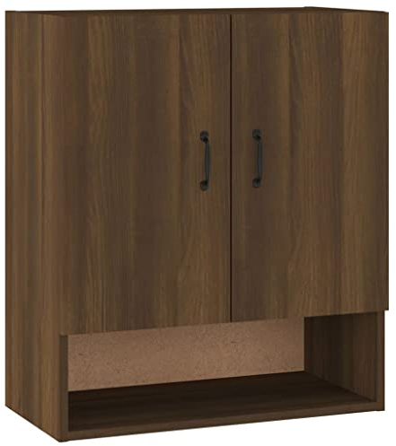 vidaXL Wandschrank Hängeschrank Bücherschrank Mehrzweckschrank Lagerschrank Schrank Wohnzimmer Braun Eichen-Optik 60x31x70cm Holzwerkstoff