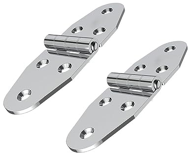 Lokatall Lot de 2 charnières de table pliantes en acier inoxydable - 270 ° - Pour armoire - Pour table d'armoire, caisses en bois, cuisine, yacht, bateau, machine - 120 x 40 x 2,5 mm - Argenté