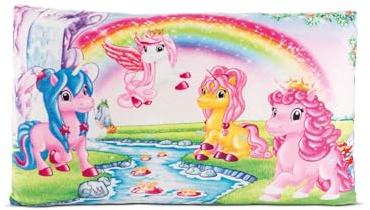 NICI Kissen Lissy PONY Einhorn 43x25cm Bunt - Flauschiges NICI Kuschelkissen für Kinder & Erwachsene, Kinderkissen für Zuhause, Kindergarten oder unterwegs - 49980