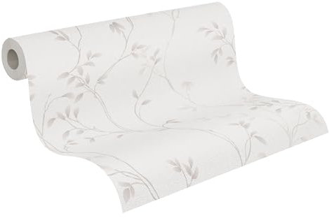 A.S. Création Pure Elegance Vliestapete mit floralem Muster 0,53 x 10,05 m – Creme, Beige - Tapete mit Blumenranken Made in Germany - 397672