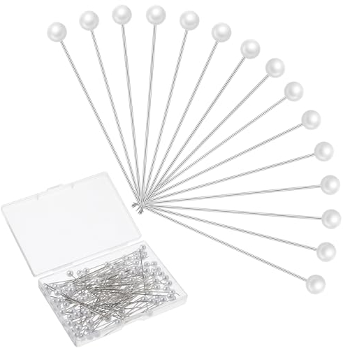 100 Stück Nähnadeln Stecknadeln mit Kopf Lang Gerade Quiltnadeln Schneiderin Pins für Schneiderschmuck Nähen Säumen Craft DIY Dekoration Nähprojekte Kunsthandwerk