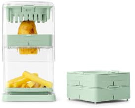 Brabantia TASTY+ Tagliapatate | Tagliapatate in acciaio inox con 3 lame intercambiabili | Design ergonomico | Garanzia di 5 anni | Jade Green