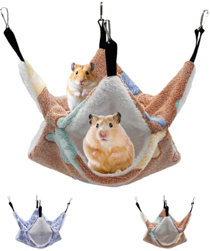 LaresDay Hamac mignon et chaud pour petits animaux avec fonction nid - Lit suspendu respirant pour hamsters, cochons d'Inde et rongeurs - Accessoire de cage pour lieu de repos et niche de couchage