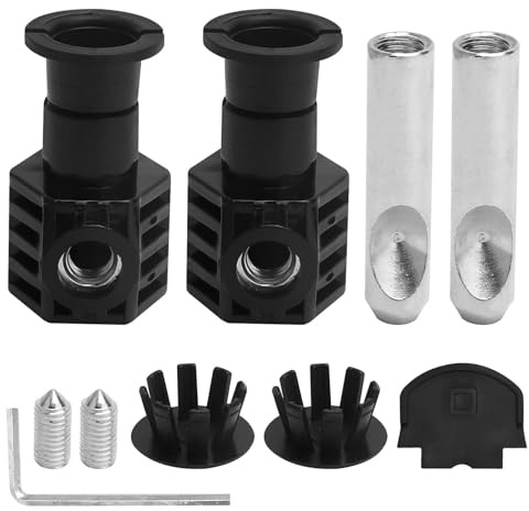 VOSOOT Kit di montaggio per sedile WC nero per WC a parete, set di collegamento WC universale con viti in acciaio inossidabile, chiave a brugola e accessori, per WC a parete in bagni e hotel