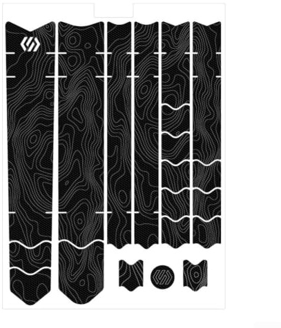 Yhenlovtt Bike Frame Protection Film, 3D Microcarved Anti-Scratch Sticker, Wear-Resistant Decal for Gravel Road Bike, Black or Transparent, 9-Pack Set(03)