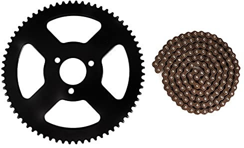 25H Zahnkette Ritzel hinten + Kette 144 Glieder Ritzel 2-Takt Baum geeignet für Mini E-Bike Pocket Bike ATV Quad Zubehör Kette 2-Takt + Kettensatz Pocket Bike + Taschen-Kettenset