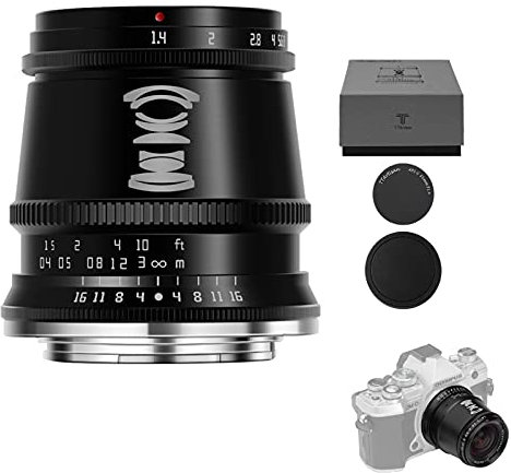 TTArtisan 17mm F1.4 APS-C Objektiv mit manuellem Fokus, kompatibel mit MacroM43 Mount Kameras EPM EPL E-P E-M Pen-F G GF GX GM GH (Schwarz)