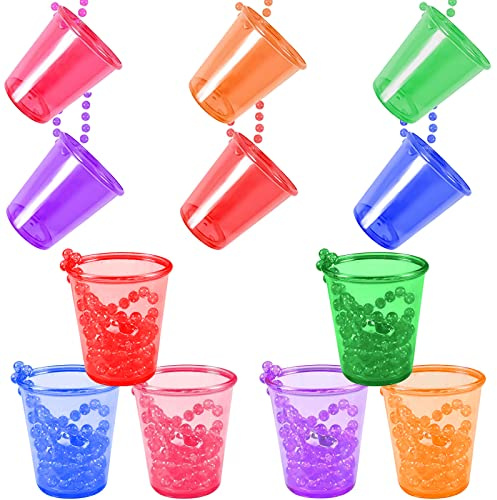 12 stycken team brud snapsglas, brud plastkoppar, pärlor snap glas halsband återanvändbara, för möhippa, brud, dekoration (A)