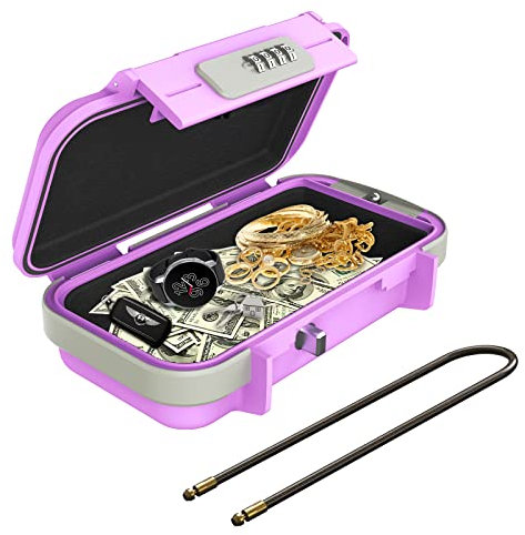 Tragbarer Tresor, Ankilo Sicherheitsbox mit Zahelncode,Wasserdicht Anti-Diebstahl Mini Tresor Zahlenschloss mit abnehmbarem Drahtseil Sicherheitssafe,Schlüsseltresor Schlüsselbox für Hause,Büro,Hotel