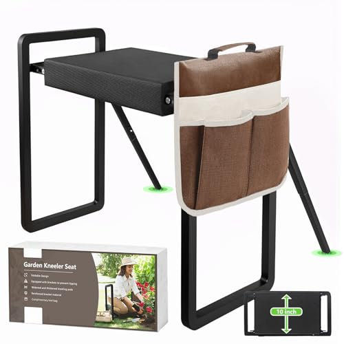 seasky Kniebank Für Gartenarbeit Faltbarer Gartenhocker Für Gartenarbeit, Anti-Kipp Kniebank, Verbreitertes Dickes Weiches Kniekissen, Strapazierfähiger Gartenhocker Mit Gartengerätetasche