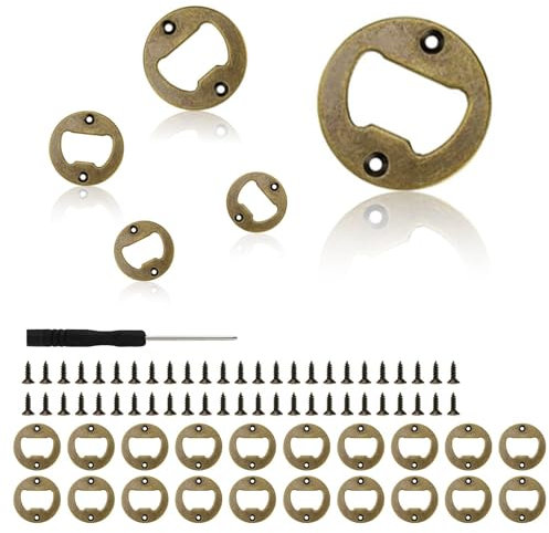 HJIAMA 25 Pièces Decapsuleur, Ronds Ouvre Bouteille Insert, Métal Inserts de Décapsuleur, Ouvre Bouteille Rétro, Robuste Fiable, pour Maison, Salle Manger, Camping