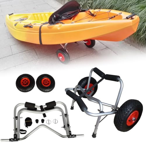 Hopfällbar Kajakvagn, Lätt Allmän Kajakbärarvagn, Hopfällbar Båtkajakvagn, Bärbar Kanotdollyvagn För Att Bära Kajakpaddleboard Transport Kajakkanotbärare Dolly Trailer Tote