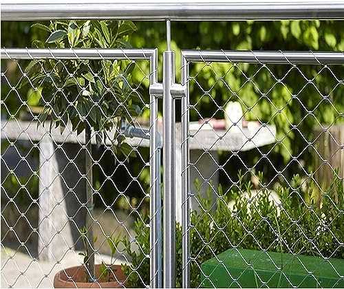 Sicherheitsseil aus 304 Edelstahl für Balkon, Geländer, Treppenschutz, Zaun, robust, 1,5 mm Durchmesser, 8 cm, Farbe: 2 x 2 m