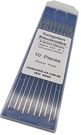 BUGUUYO Confezione Da 2 Pezzi Da 2 4 Mm * 150 Mm in Tungsteno Wt20 Finitura Rettificata Per Saldatura Ad Arco