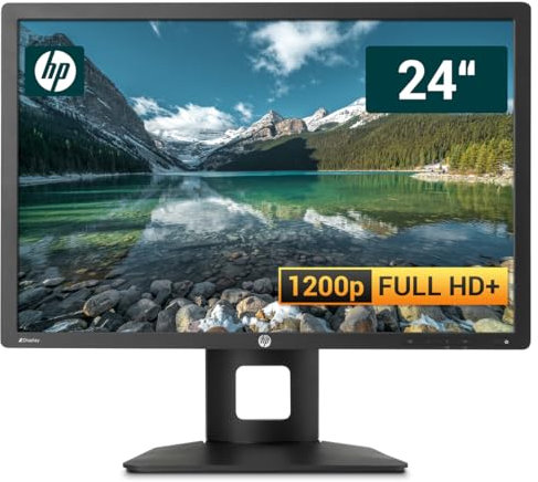 HP Z Display Z24i 24 Zoll Business Computer Monitor, Desktop Gaming Monitor, Full HD+ (VGA - DisplayPort - DVI - USB-HUB - VESA), PC Bildschirm, schwarz (Generalüberholt)