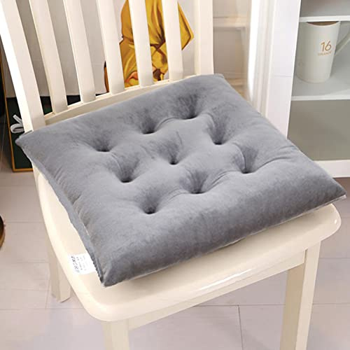 Set di 2 cuscini per sedia da pranzo in memory foam, con clip per sedie da cucina, colore: grigio
