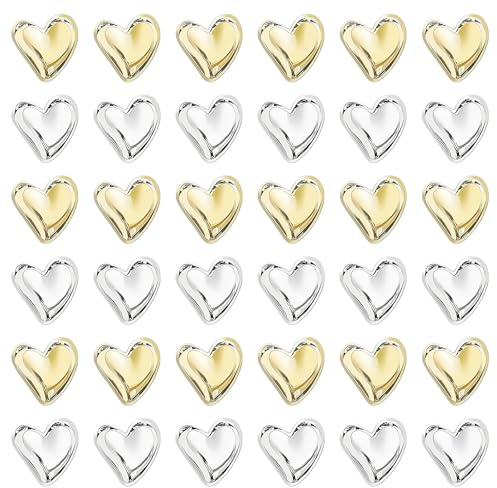 36 Pezzi Calamite Frigorifero a Cuore, 3D Decorativi Magnete da Frigorifero Cuore Dorati, Mini Calamite, Calamite Piccole Decorative per Frigorifero e Lavagna Magnetica e Ufficio (Oro e Argento)