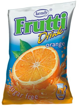KENDY, Frutti, Aromatizzatore d'acqua senza zucchero, Preparato in polvere per bevanda istantanea, zero calorie (Arancia)