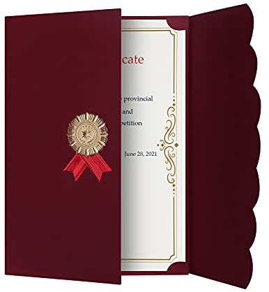 HKSICHENGKEJIUK 5 custodie protettive per certificati, A4, premio, diploma, tripiegabili, per laurea, invito, riconoscimento, certificati, documenti, contratti