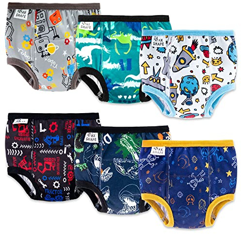 Heekcaa 6 Pack töpfchen Trainingshose Jungen, waschbar Baby Junge Toilette Training Hose windelhöschen für Kinder Training Unterwäsche Fit 2T-6T (as3, Age, 5_Years, Regular, Blau)