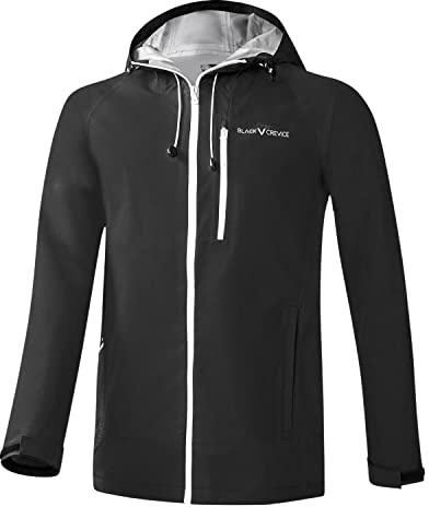 Black Crevice Chaqueta Hardshell de hombre I Parka outdoor I Chaqueta funcional de 100% I Chaqueta transpirable hombres I Chaqueta de lluvia outdoor impermeable y cortavientos hombres