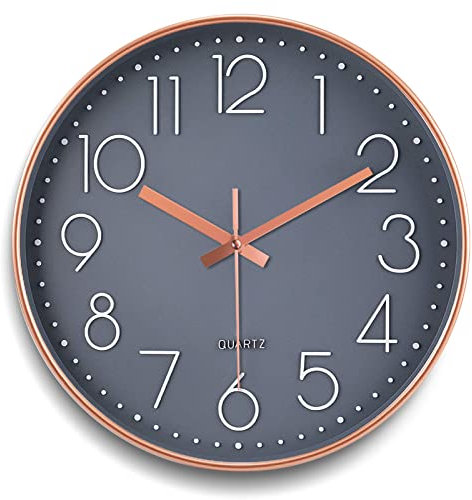 FAMKEEP Orologio da Parete Moderno,Orologio da Parete Silenzioso,Diametro 30 cm,Orologio da Parete Circolare Facile Lettura per Casa Ufficio Cucina - Alimentato a Batteria