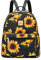 Cusangel kleiner Rucksack Damen Mini 10L Niedliche Kuh-Rucksack für Frauen, Mädchen und Teens, Kuh-Druck Mode Freizeit Rucksack mit Reißverschluss, (Sonnenblume)