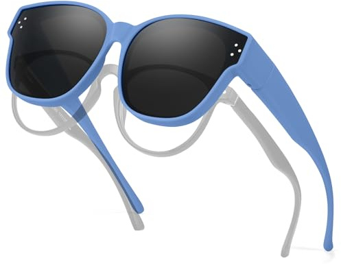 LEVIOC'S Kids Polarized Sunglasses Fit Over Prescription Glasses for Age 6-15 Girls Boys Flexible Shades UV Protection LS8152-3