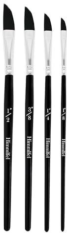 Himmlfel Dagger Pinsel，4 PCS dolchpinsel schwertpinsel for Ölfarbe acrylfarben Aquarell，Schräge Form mit Krümmung dolch Pinsel，professionell Schwert pinselset，Konzipiert für Anfänger und Künstler