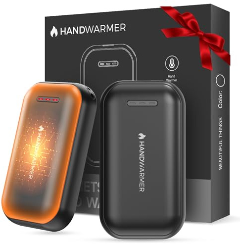 Calentador de Manos Recargable 2 en 1-6000mAh Calienta Manos Electrico Magnético,3 Temperaturas(45°C/50°C/55°C),Hand Warmers Eléctrico Portátil Reutilizables para Camping/Exterior/Regalos,Tipo C