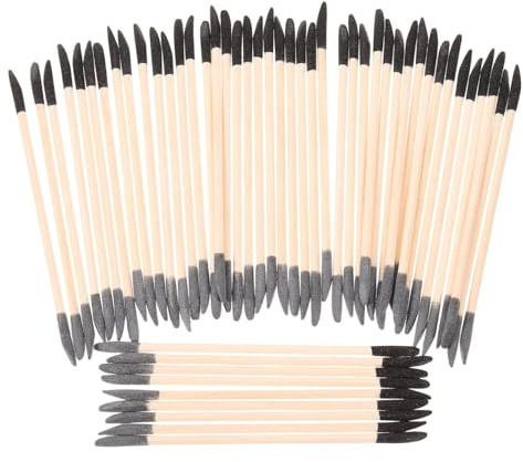 IWOWHERO 50 Piezas Palitos de Lijado para Uñas Doble Madera Natural Lijadoras Suaves para Manicura y Modelado Bricolaje Cuidado Cutículas Portátiles y Cómodas