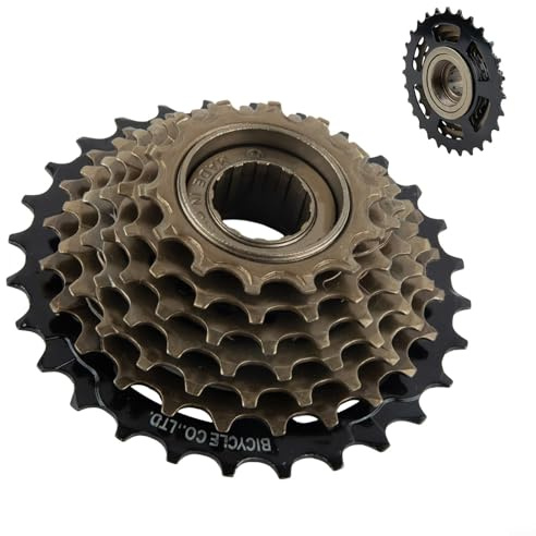 Jotekonoby Pignon à filetage 7 vitesses pour roue libre de vélo 21 vitesses, en acier pour jeu de pignons de vélo 14-28T, cassette filetée pour moyeu, montagne pour roue de changement de vitesse de