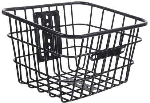 BIUDECO Cestino Portaoggetti per Bici in Ferro Resistente e Pieghevole Cesto a Rete Anteriore da Appendere alla Barra del Manubrio Contenitore Capiente per Accessori Bici per Gite in