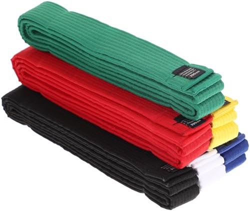 GRIRIW Lot de 6 Ceintures de Karaté 22 M en Coton Léger et Respirant Couleurs Assorties pour Taekwondo Judo et Arts Martiaux Adaptées Entraînement et Compétition