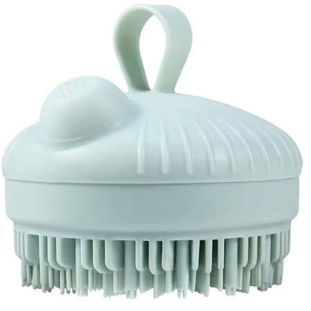 Premium Refillable Silicone Bathing Brush with Shower Gel Dispenser (1 Pack | Green) - Soft Exfoliating Body Scrubber for Adults, Babies & Pets