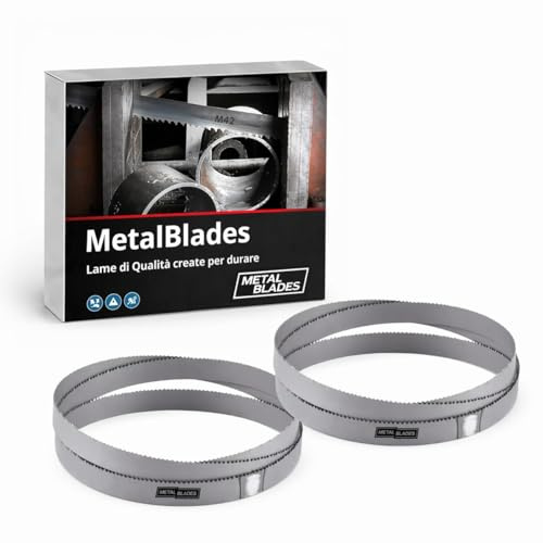 Set di 2 lame per sega a nastro bimetalliche M42, dimensioni 1140 x 13 x 0,65 mm, 14/18 TPI, compatibili con ad esempio Güde MBS 105 V, Parkside PMB 1100 B2 (la più usata) - MetalBlades