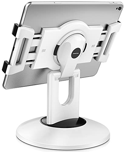 AboveTEK Retail POS Tablet Stand, 360° Swivel Business iPad Stand, 6-13 iPad Pro/Air/Mini Commercial Tablet Mount Holder, Rotating Design for Store Kiosk Office Showcase Reception Kitchen Desktop