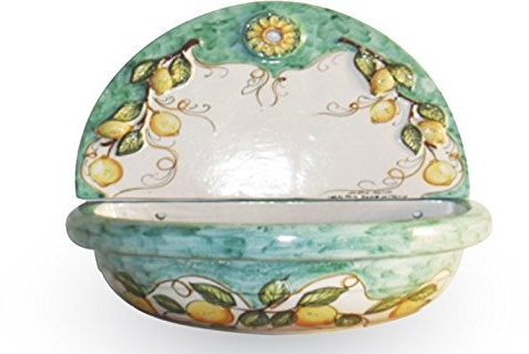 FONTANA DA ESTERNO IN CERAMICA DI VIETRI DIPINTA A MANO; ALTEZZA CM. 58, LARGHEZZA CM. 62.