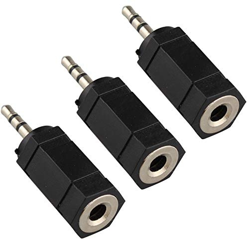 Jopto 3PCS Mono 2.5mm Male Stereo Jack Plug to 3.5mm Audio Female Socket Stereo Adapter Nickel Plated Headphone Plug Audio Converter for Mobile Phones MP3 and Other Devices with 2.5mm Interface