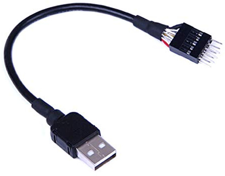 9-Pin USB Motherboard Male Header to Single USB 2.0 Type A Male Cable 7.8inch