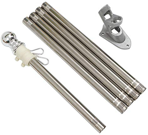 BESTonZON 1 Satz Fahnenmast Gesetzt Fahnenmast-Set Flaggenhalterung Fahnenmast Für Fahne Fahnenhalter Professionelle Fahnenstange Rasenfahnenstange Rotieren Wandstange Teleskopisch Legierung