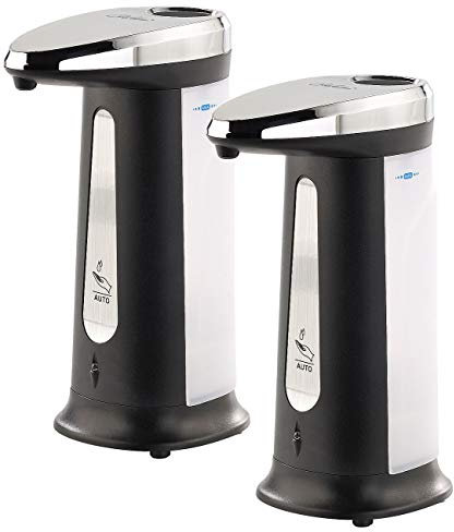 Carlo Milano Spülmittelspender: 2er-Set Automatische Seifenspender mit IR-Sensor, 400 ml (Spülmittelspender Sensor, elektrisch, Elektrischer)