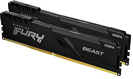 Kingston FURY Beast 16GB (2x8GB) 3600MHz DDR4 CL17 Desktop Speicher Kit mit 2 KF436C17BBK2/16