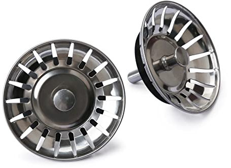 2 Pcs Sink Strainer Plug Kitchen Drain Stoppers Stainless Steel Sink Plug Replacement with 18 Holes Plug Sink Stopper Waterproof Sink Basket Diameter 78mm Food Hair Catcher Filter for Kitchen Bathroom