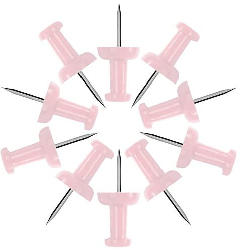 VAPKER Push Pins 120Pcs Solid Baby Pink Thumb Tacks Larger Size Pin Map Tacks Plastic Head with Steel Point for Bulletin Board