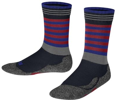 FALKE Unisex Kinder Socken Active Frog K So Wolle Funktionsmaterial dick atmungsaktiv gemustert 1 Paar, Blau Space Blue 6116, 27-30
