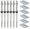Fischer Kit de 6 vis double filetage STSR M10 x 250 mm + plaques de fixation SSP10, pour fixation panneaux solaires photovoltaïques sur toits en plaques ondulées ou faux couples, inox A2, EPDM, 571963