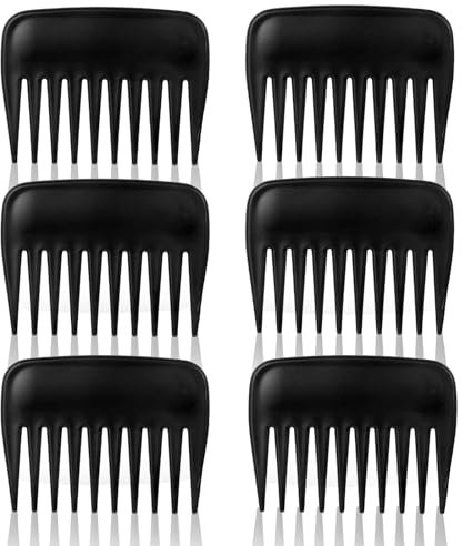 6 Stück Lockenkamm, Kamm für Locken Mit Breiten Zähnen Frauen Grob Mini Geburtskamm Haarkamm Griffloses Design Männer Locken Kamm für Damen Und Herren Friseursalon (Schwarz)