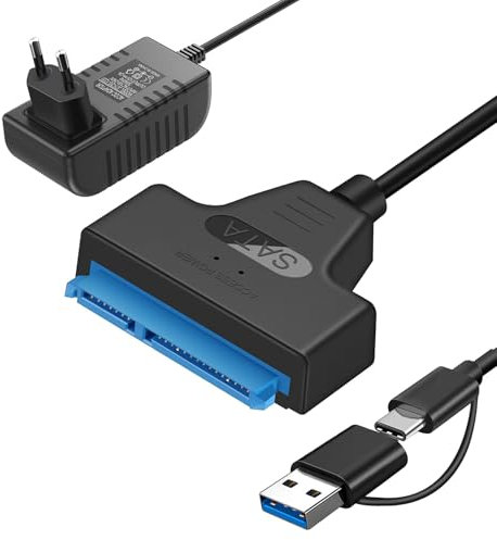 Unnderwiss sata kabel Sata usb festplatten adapter Sata to usb Kompatibel mit externen und internen Festplatten SSD/HDD 2,5 3,5 Zoll Adapter Kompatibel mit Windows, Mac und Linux Betriebssystemen