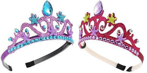 VALICLUD 2pièces Couronne Étoile de Mer Décorative pour Garçon Fille Couronne de Fête Thématique Océan Coiffe pour Jeune Fille